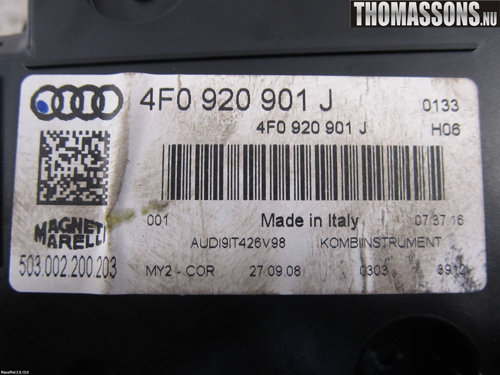 Audi A6/S6     05-11 Instr Kombinert
