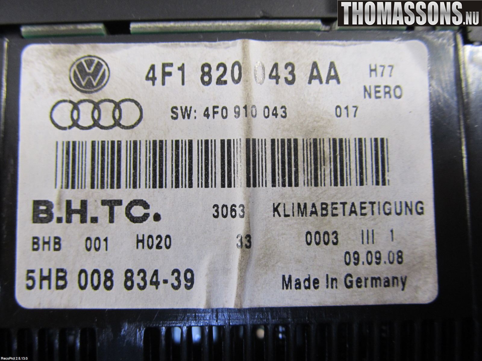 Audi A6/S6     05-11 Varme Ac Betjening-Display