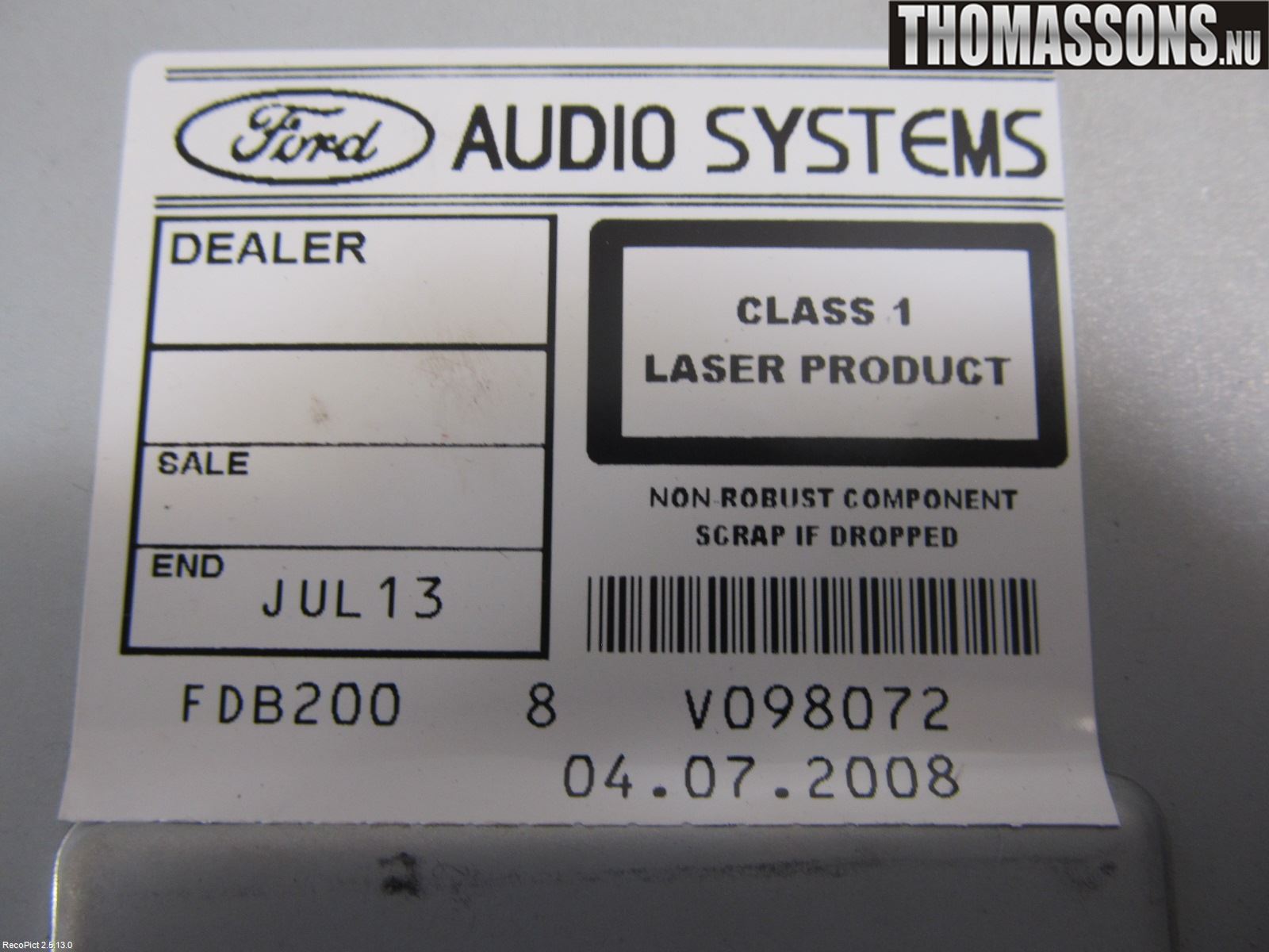 Ford FIESTA     06-08 Stereo Radio