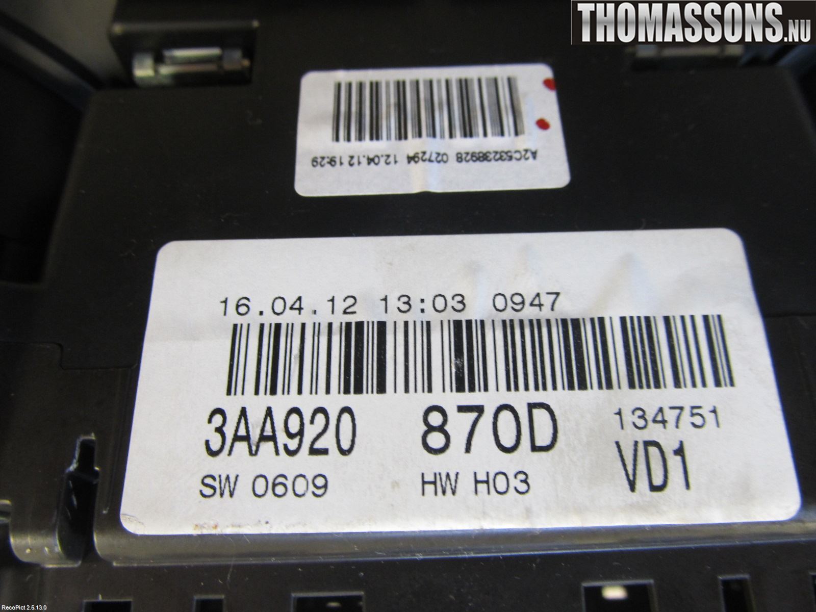 Volkswagen VW PASSAT 11-14 Instr Kombinert