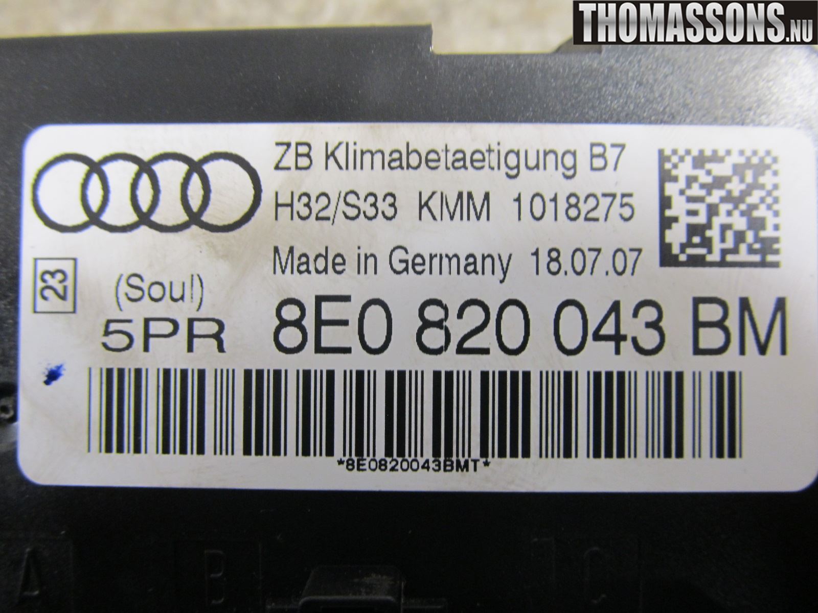 Audi A4/S4 05-07 Varme Ac Betjening-Display