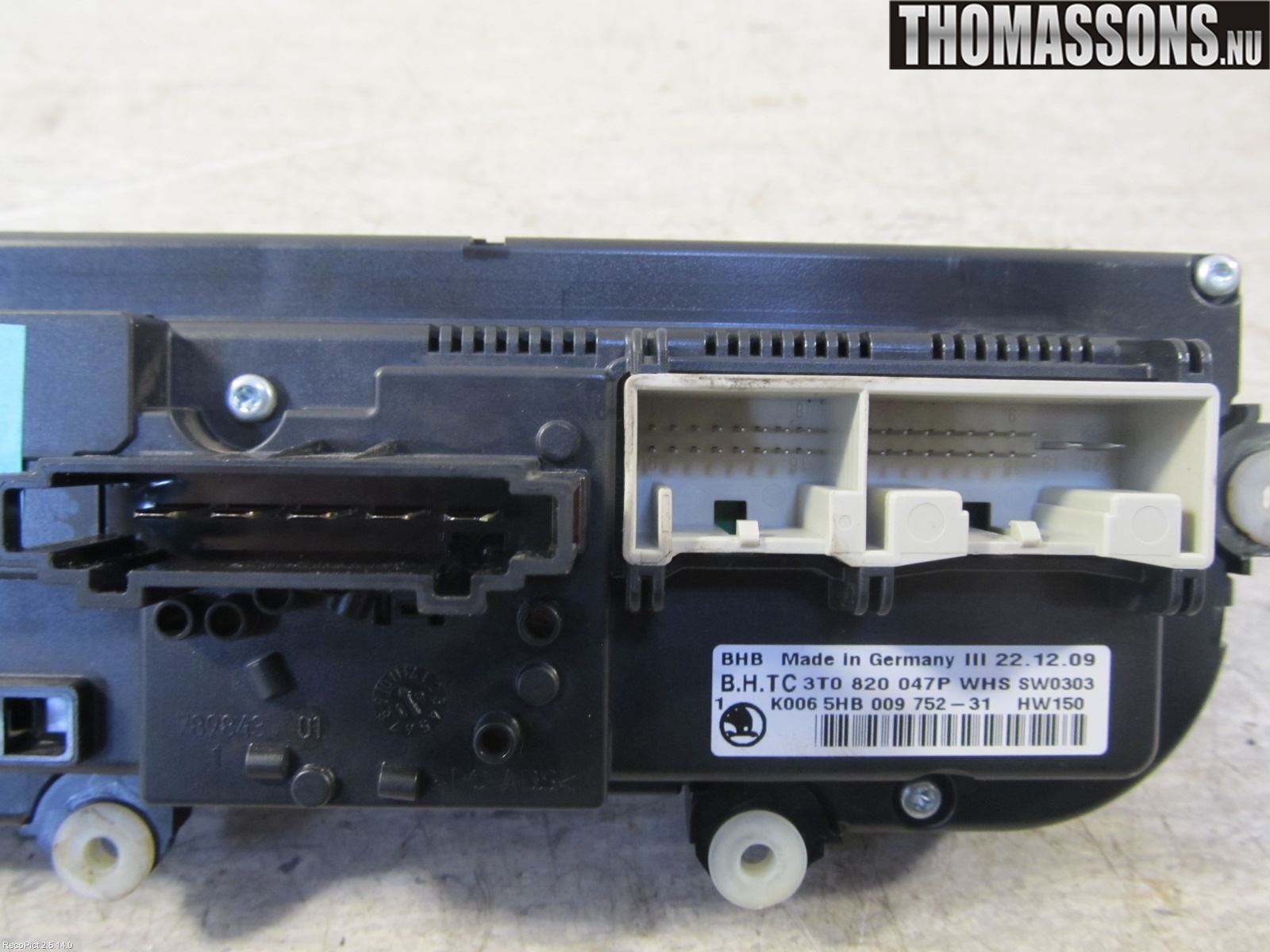 Skoda OCTAVIA (1Z) 05-13 Varme Ac Betjening-Display