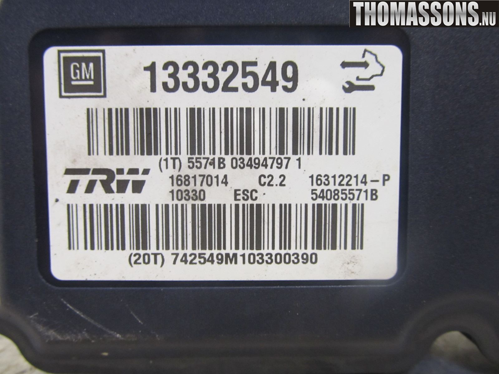 Opel INSIGNIA 09-16 Abs Hydraulikkaggregat