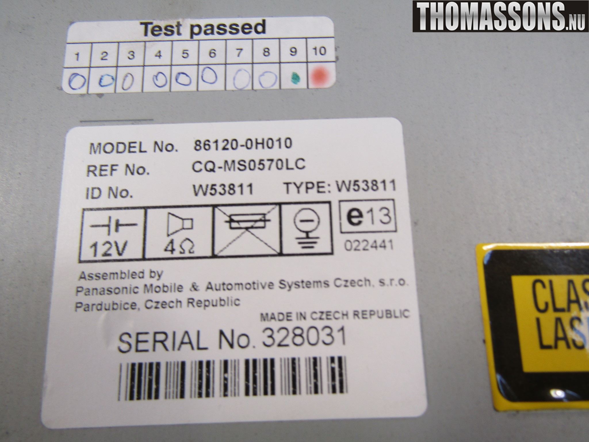 Citroen C1 06-13 Stereo Radio