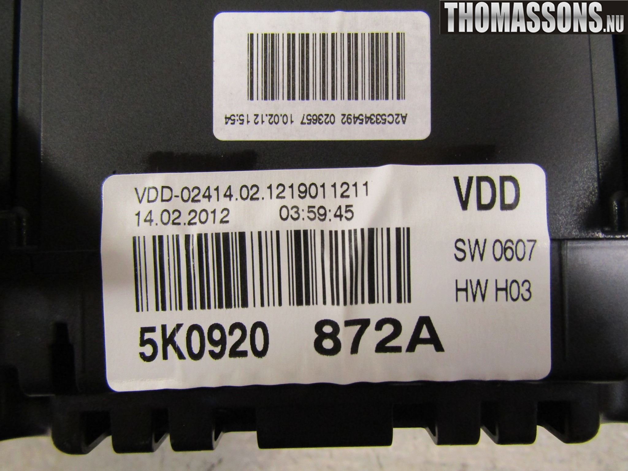 Volkswagen VW GOLF VI 09-13 Instr Kombinert