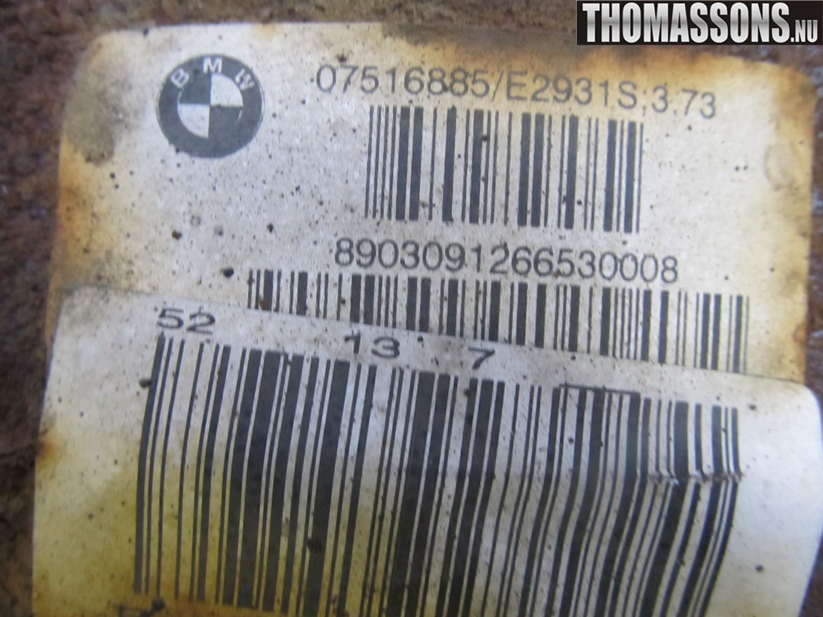 BMW 5 E60/61 Sed/Tou 02-10 Bakaksel Kardang Bak -Diff