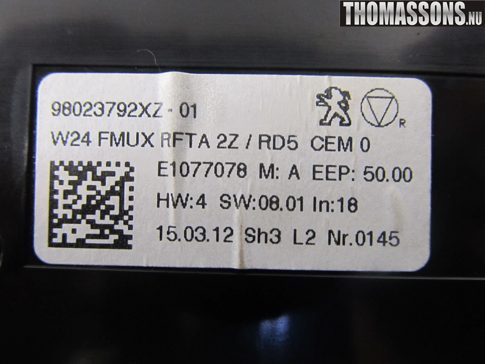 Peugeot 508 11-18 Varme Ac Betjening-Display