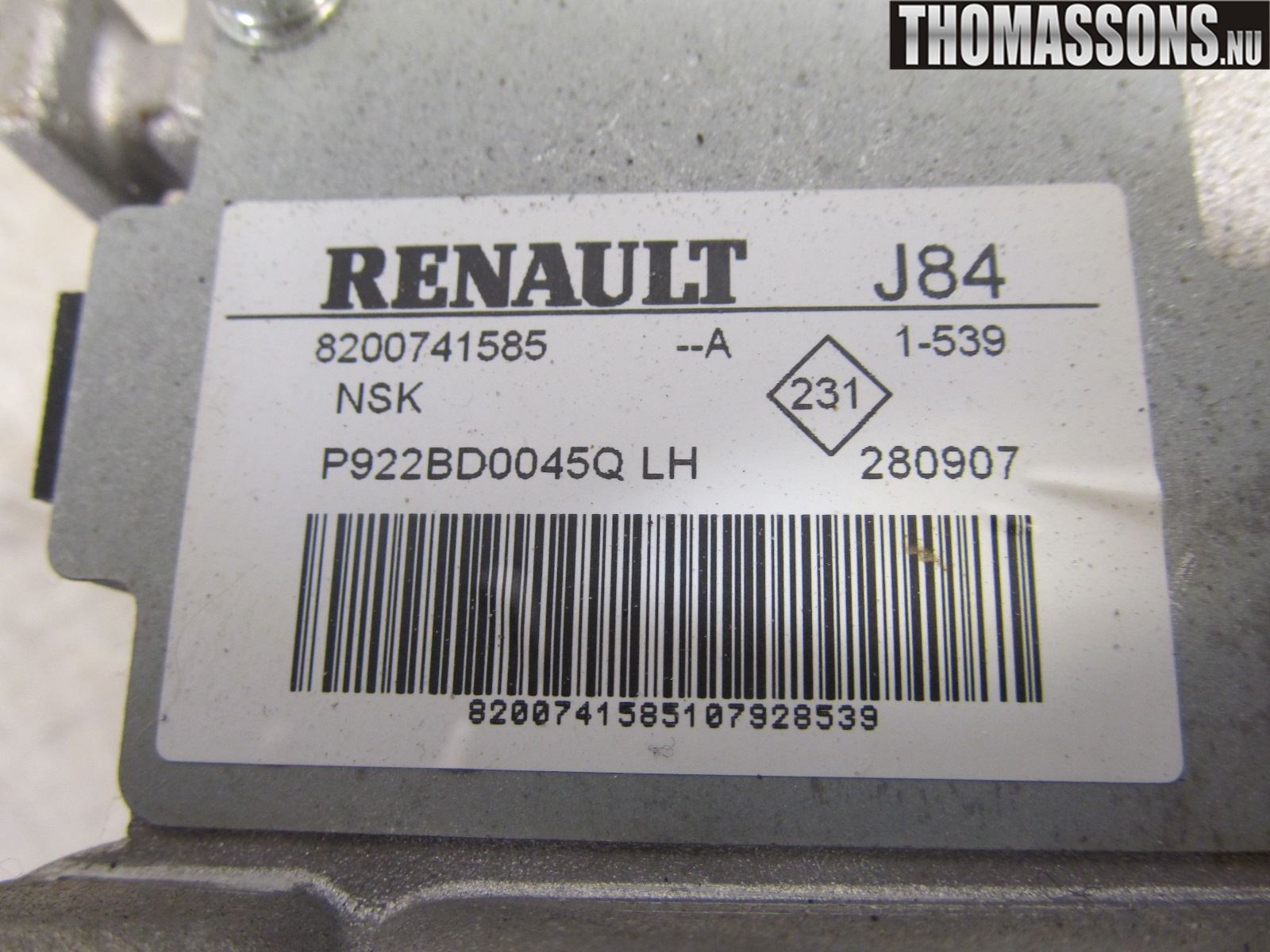 Renault SCÉNIC/GRAND 07-09 Rattakselaggregat Innebygd Servo