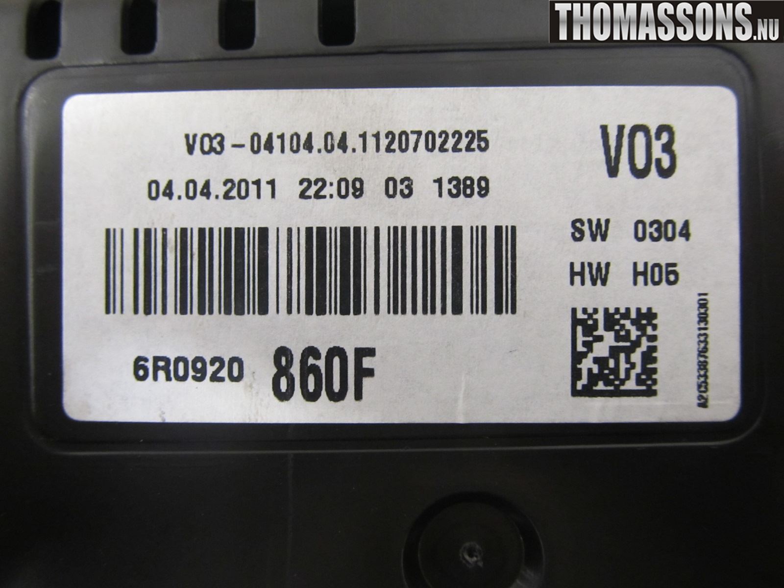 Volkswagen VW POLO 10-17 Instr Kombinert