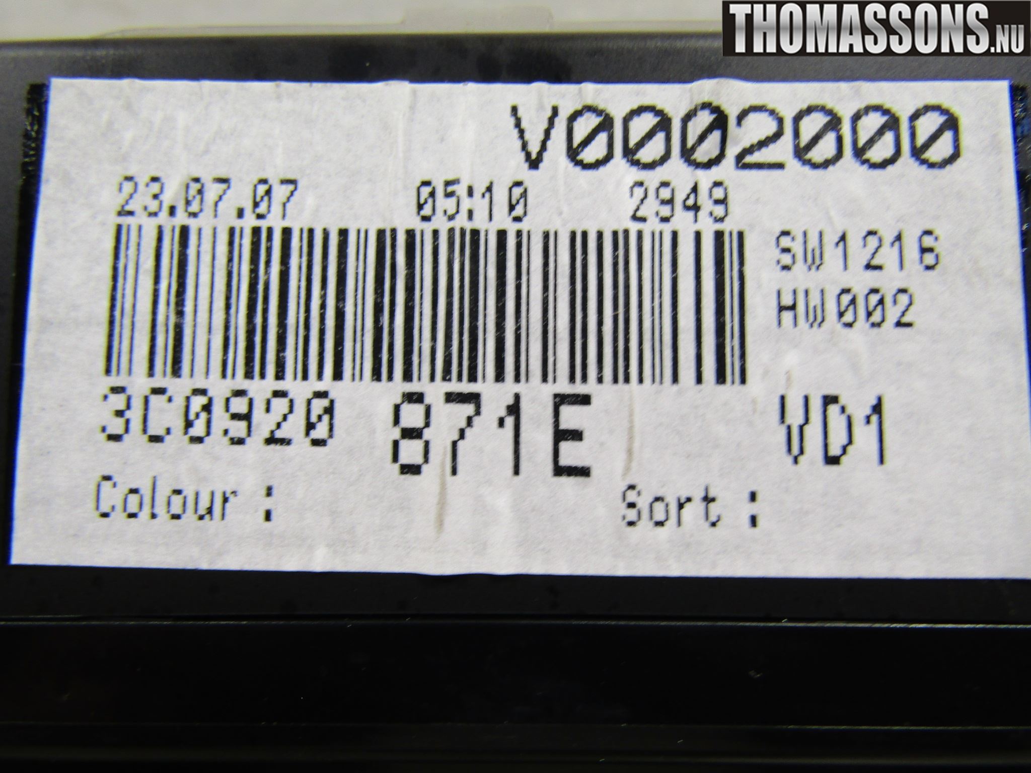 Volkswagen VW PASSAT 05-11 Instr Kombinert
