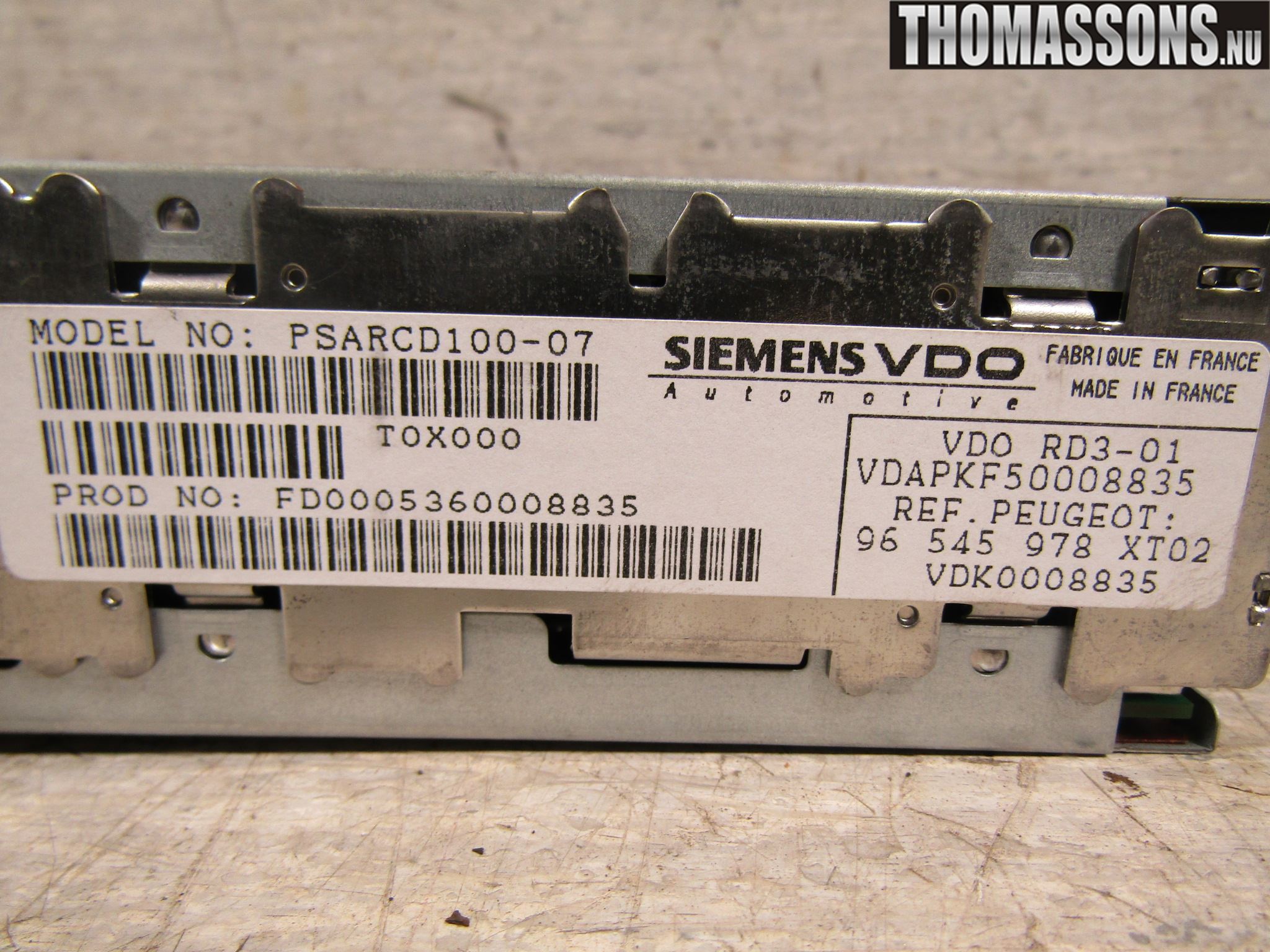 Peugeot 1007 Stereo Radio