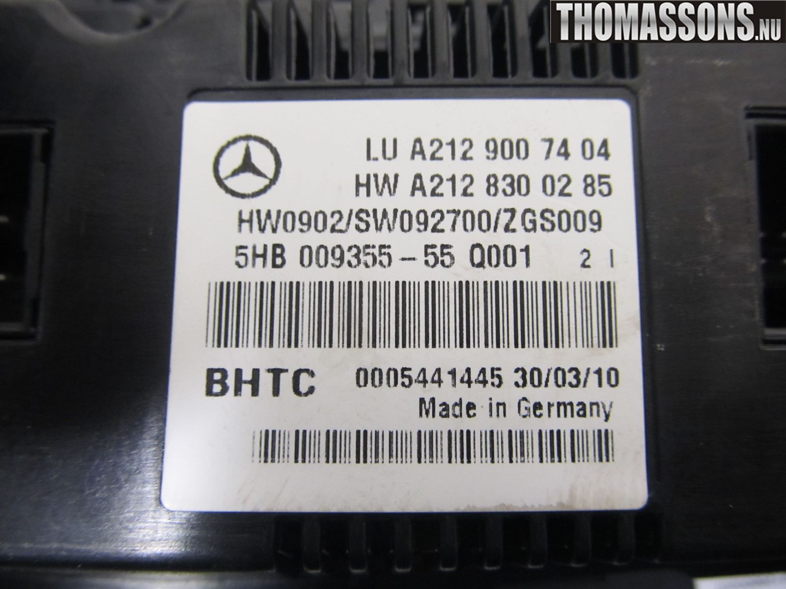 Mercedes-Benz MB E-KLASS (W212) 09-16 Varme Ac Betjening-Display