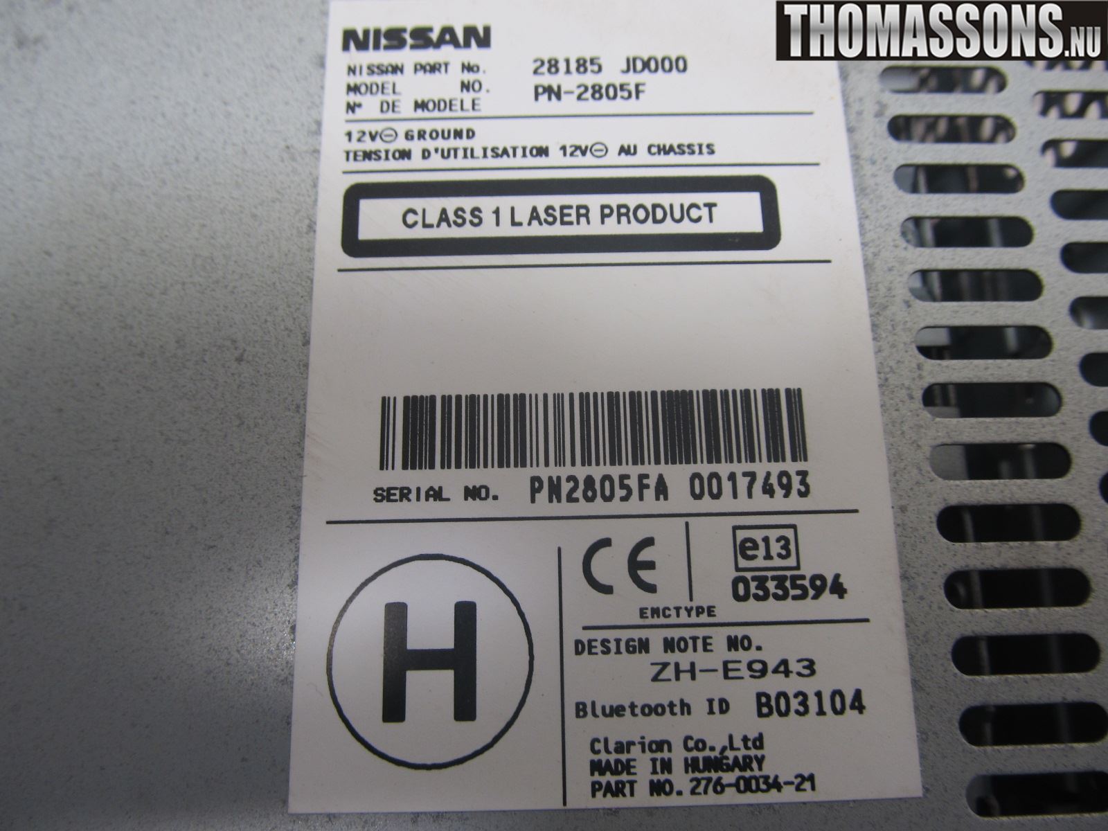 Nissan QASHQAI   07-10 Stereo Radio