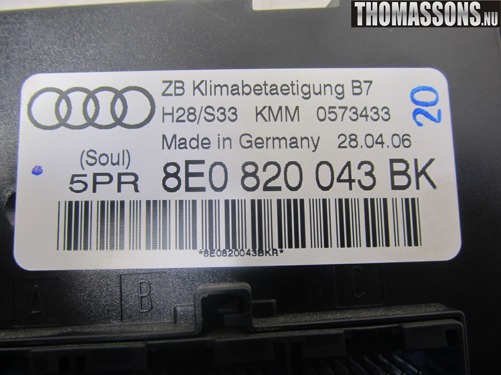 Audi A4/S4 05-07 Varme Ac Betjening-Display