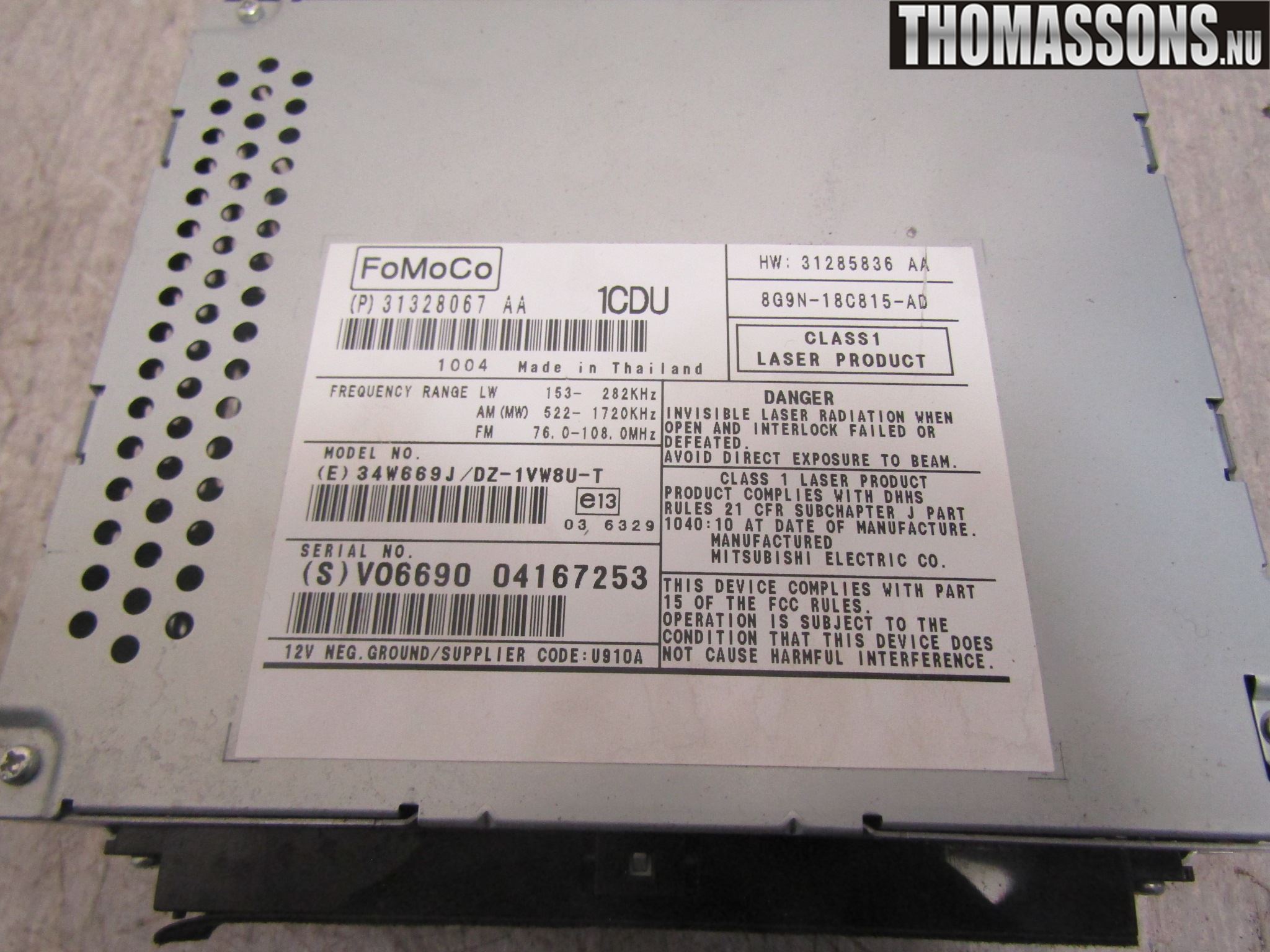 Volvo XC60 09-13 Stereo Radio