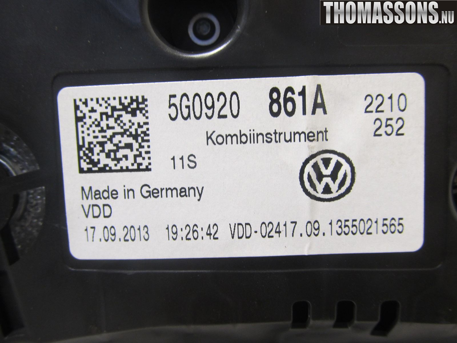 Volkswagen VW GOLF / E-GOLF VII 13-20 Instr Kombinert