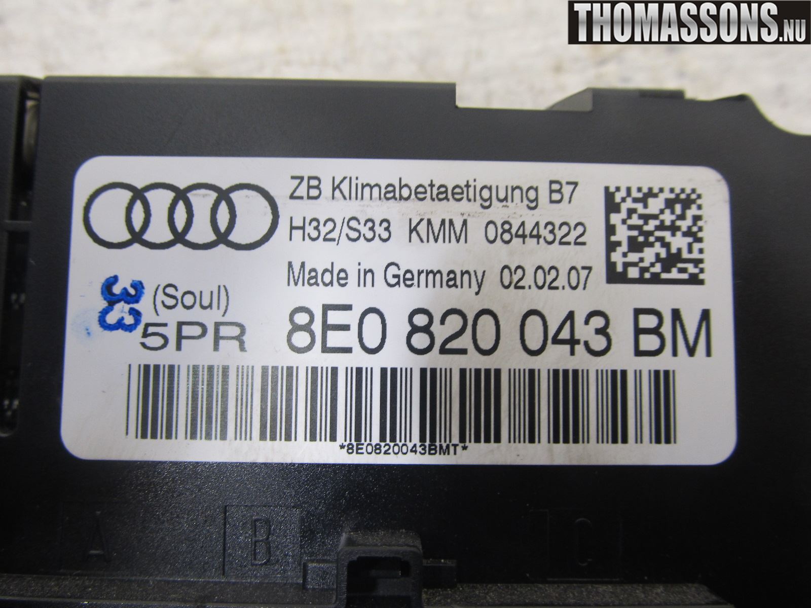 Audi A4/S4 05-07 Varme Ac Betjening-Display