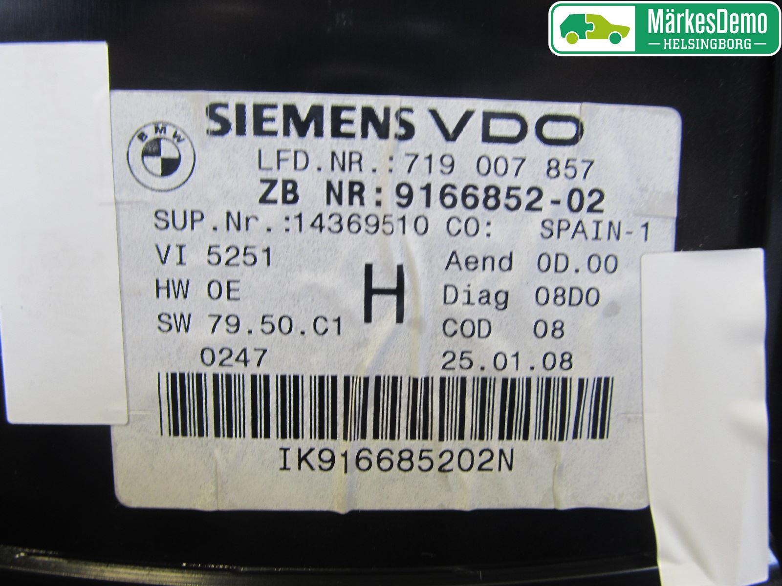 BMW 3 E90/91 SED/TOU 05-12 Instr Kombinert