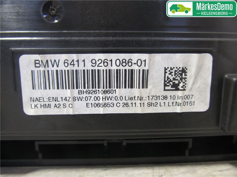 BMW 1 F20/F21 11-19 Varme Ac Betjening-Display