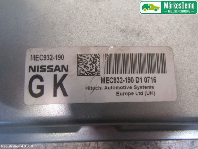 Nissan QASHQAI 10-14 Styreenhet Innsprøytning