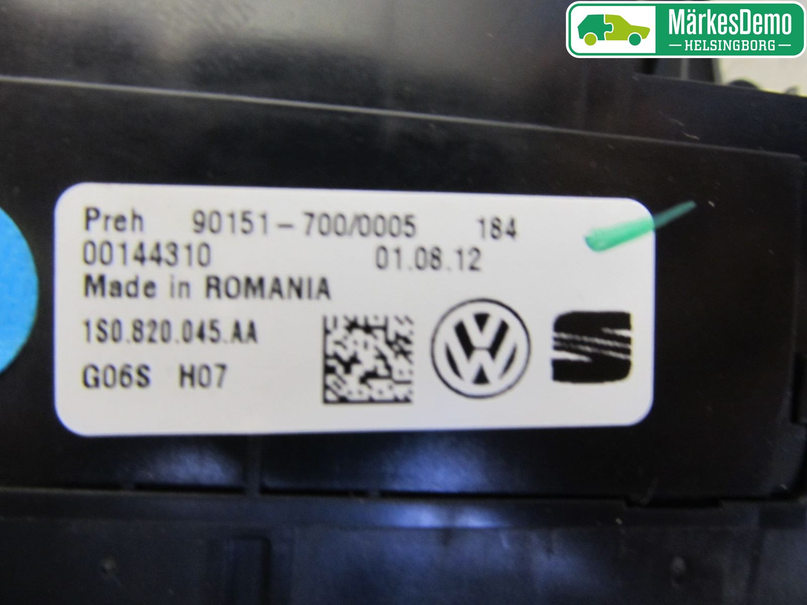 Volkswagen VW UP! / E-UP! Varme Ac Betjening-Display