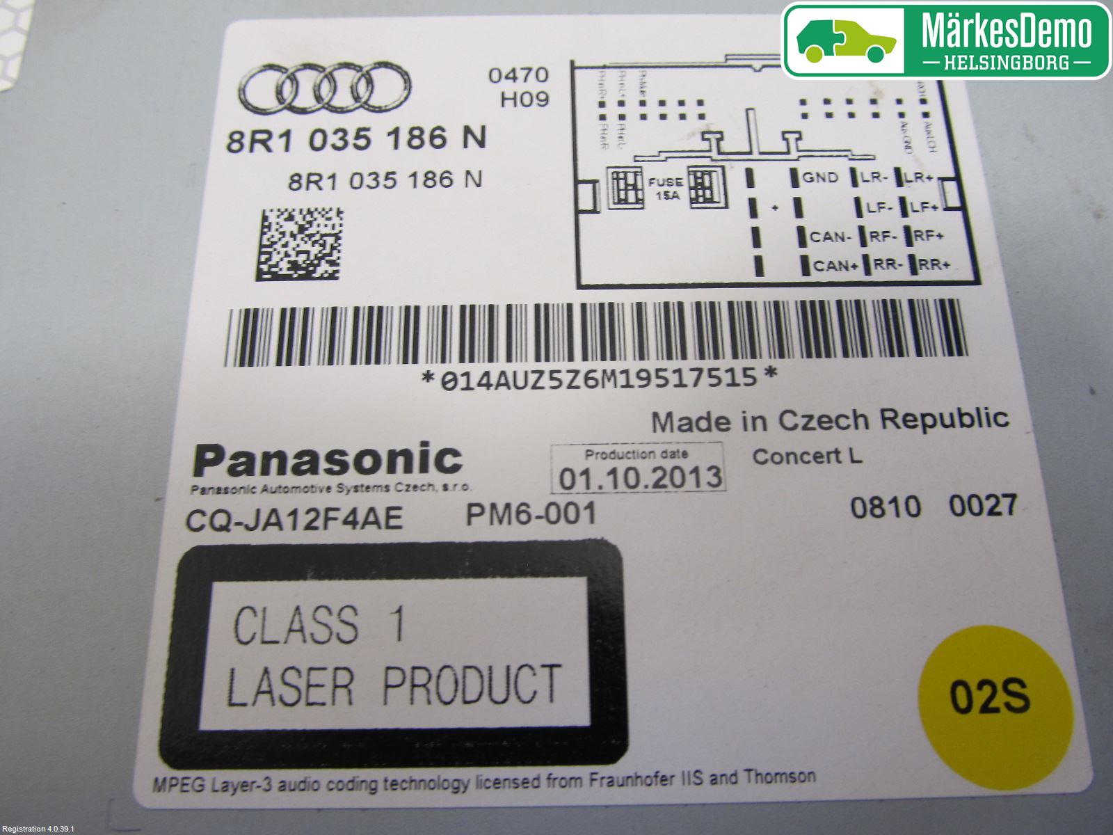 Audi A4 12-15 Stereo Radio Med Cd