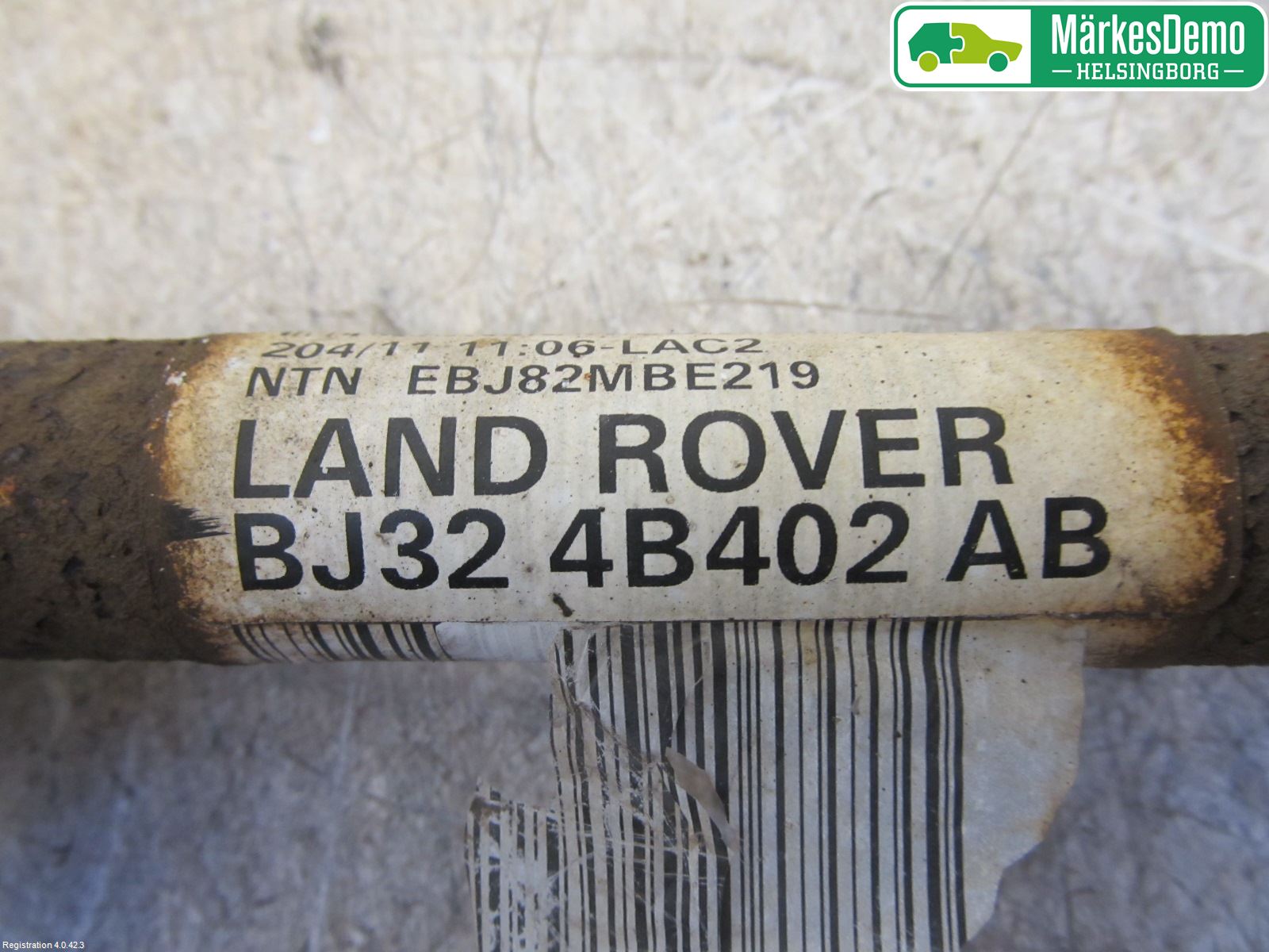 Landrover LAND ROVER RANGE ROVER EVOQUE (L538) 11-18 Drivaksel Bak Kompl Høyre