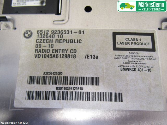 BMW 1 E87/81 5D/3D 03-11 Stereo Radio Med Cd
