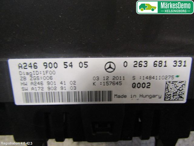 Mercedes-Benz MB B-KLASS (W246/W242) 12-19 Instr Kombinert