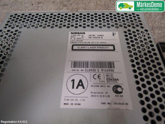 Nissan MICRA 11-16 Stereo Radio Med Cd