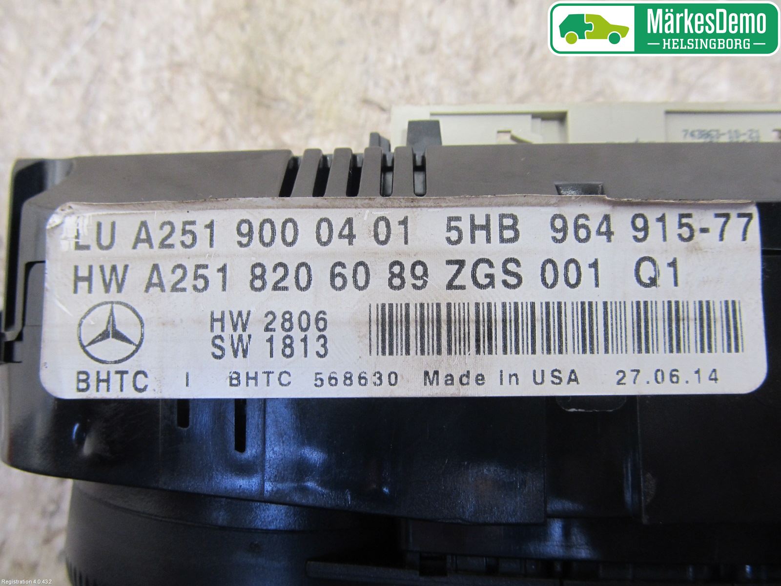 Mercedes-Benz MB R-KLASS (W251) 05-13 Varme Ac Betjening-Display