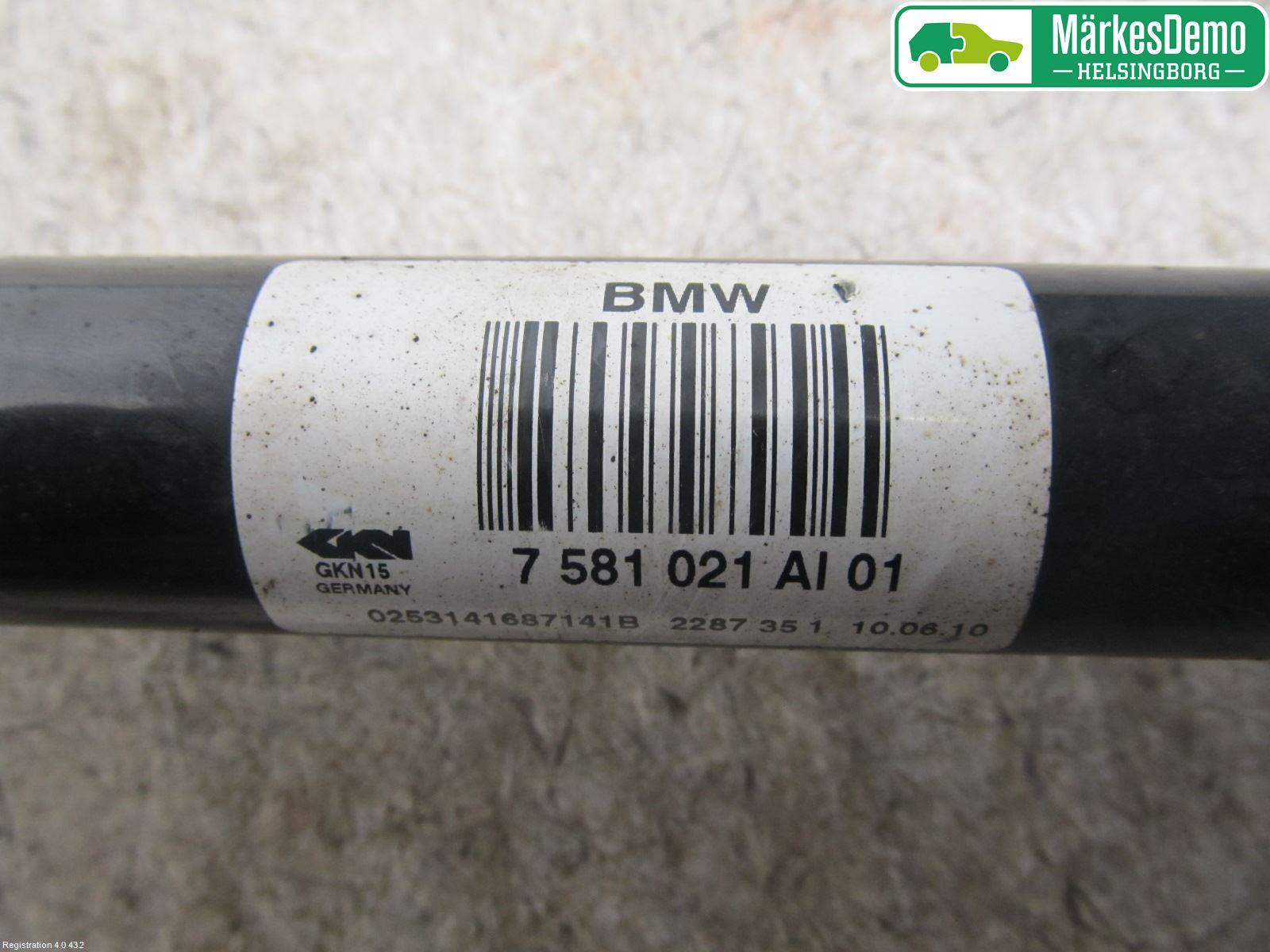 BMW 5 F10/F11/F18 09-17 Drivaksel Bak Kompl Venstre