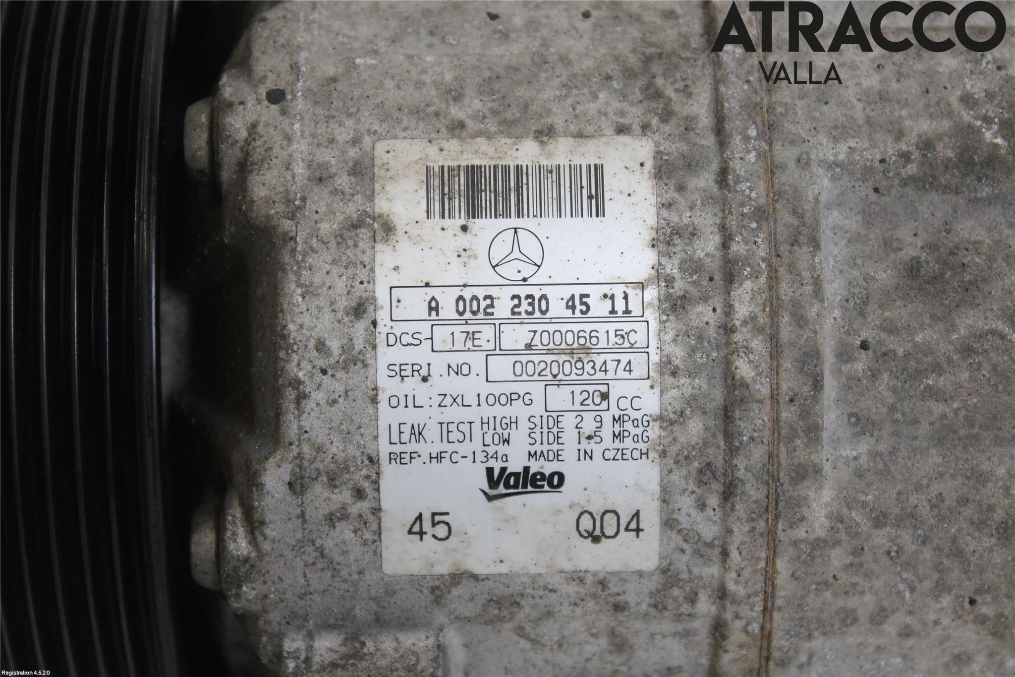 Mercedes-Benz MB C-KLASS (W204) 07-15 Varme Ac Kompressor