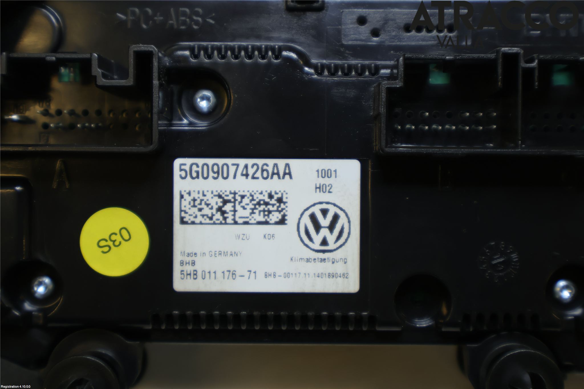 Volkswagen VW GOLF / E-GOLF VII 13-20 Varme Ac Betjening-Display