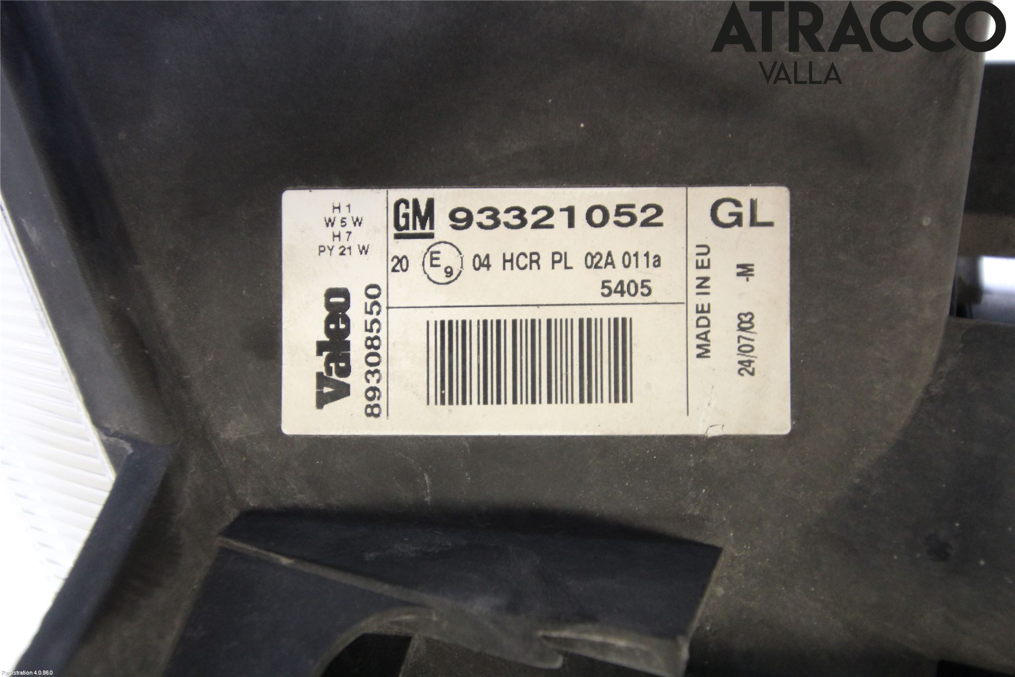 Opel MERIVA A   03-10 Frontlykt Venstre