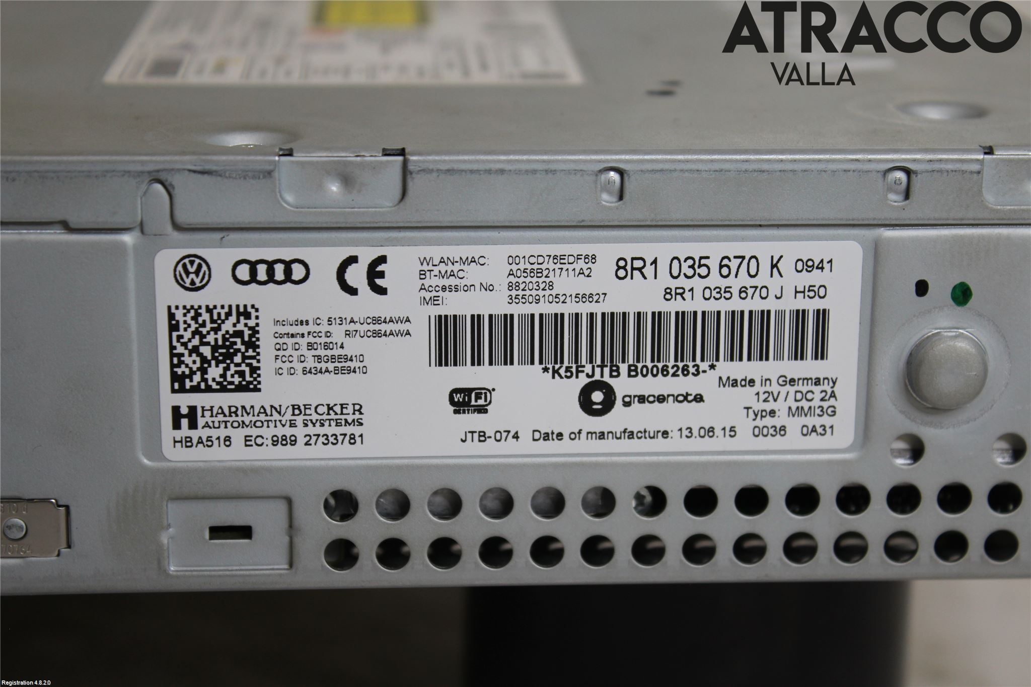 Audi A4 12-15 Stereo Radio Med Cd