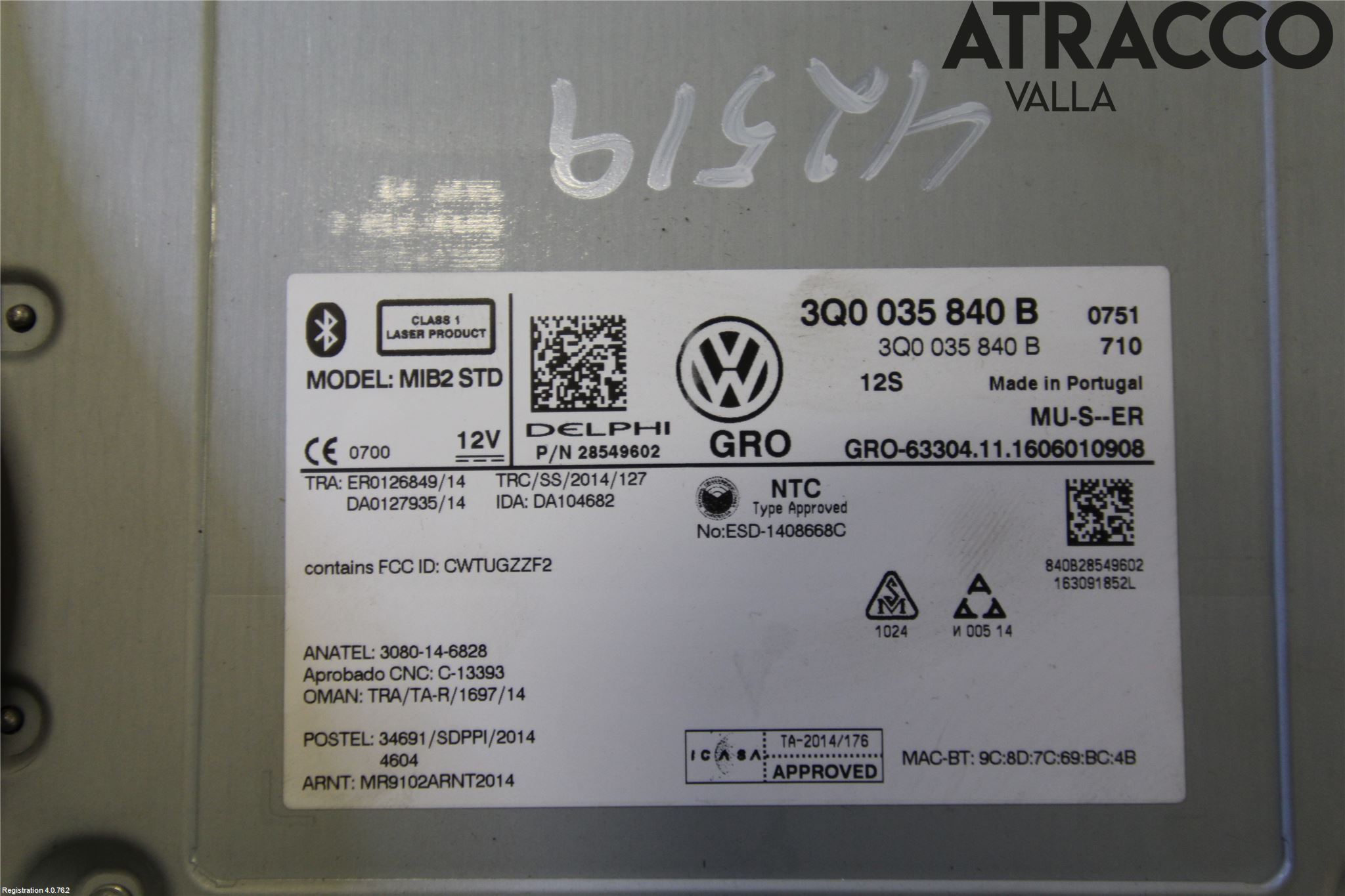 Volkswagen VW TIGUAN 16-24 Stereo Radio Med Cd