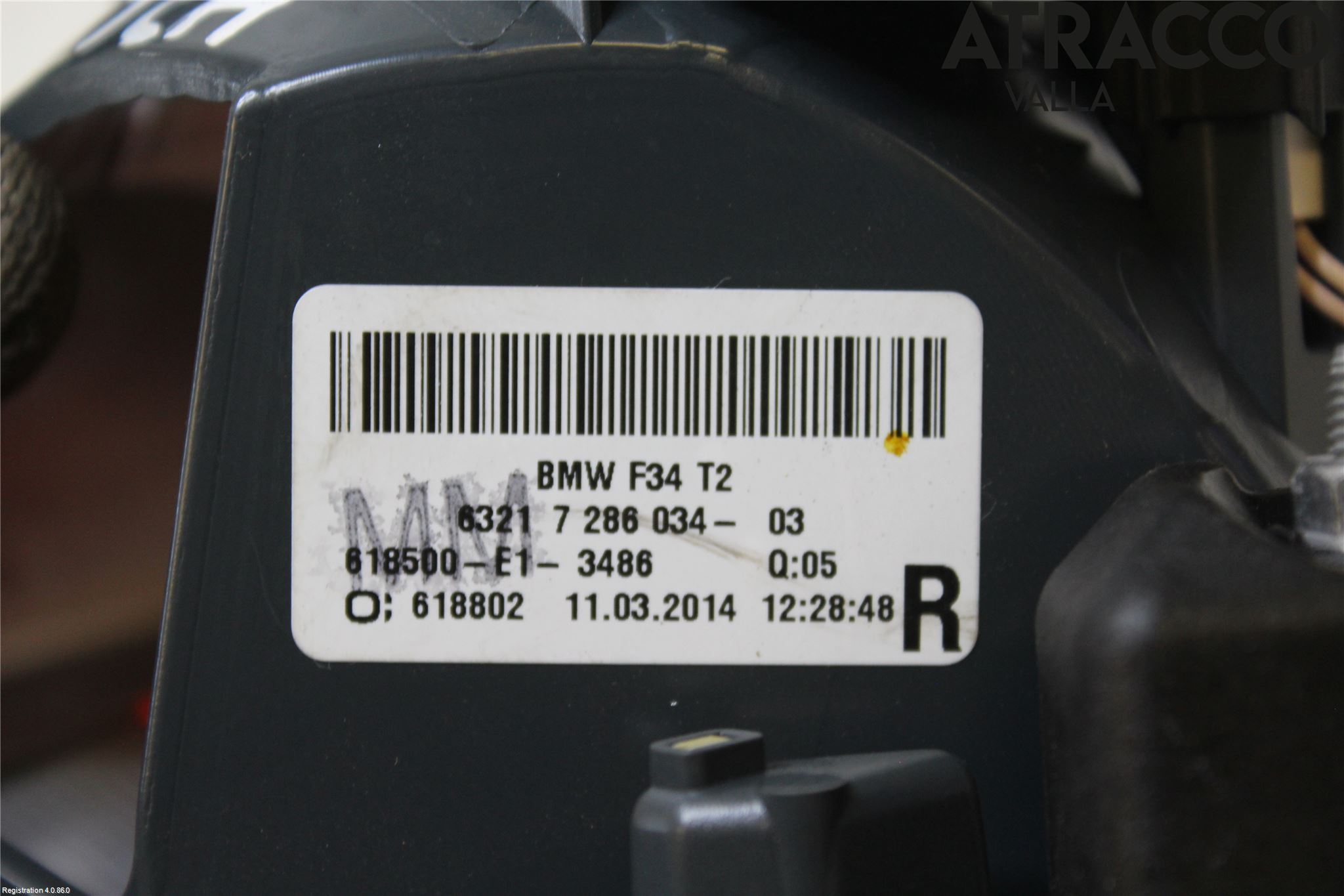 BMW 3 GT F34 13-19 Baklykt Høyre  På Luke(Indre)