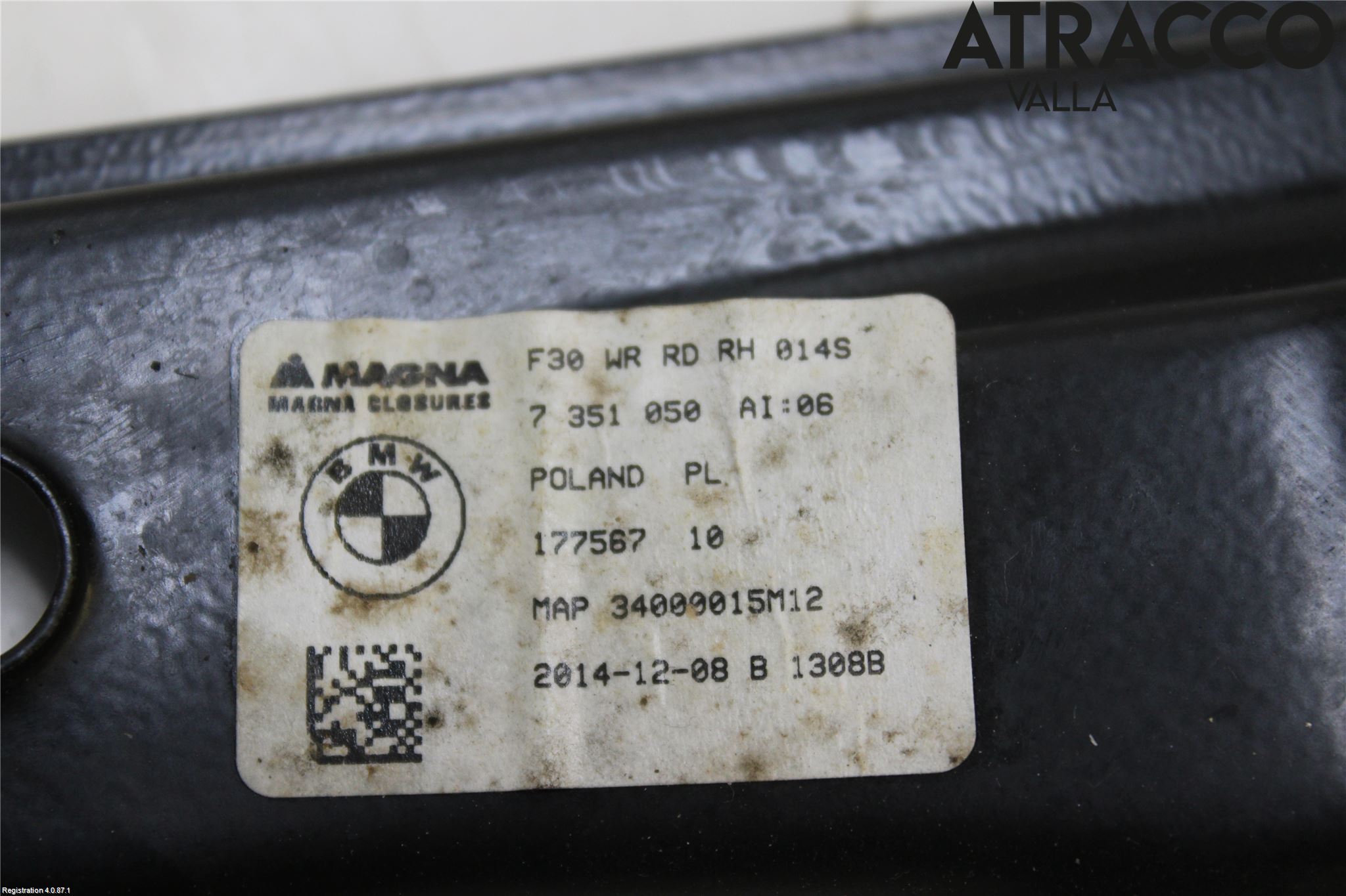BMW 3 F30/F31/F80 12-19 Vindusheis El Komp