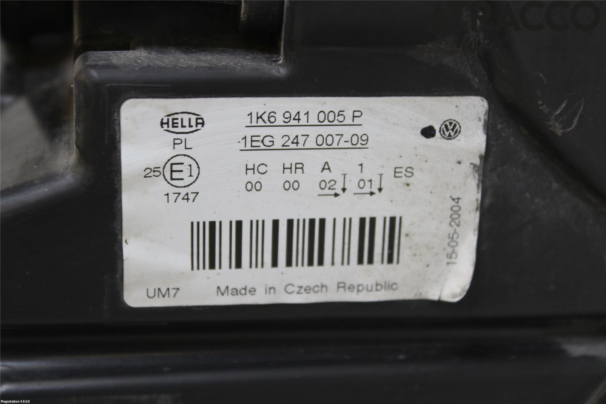 Volkswagen VW GOLF V 04-09 Frontlykt Venstre