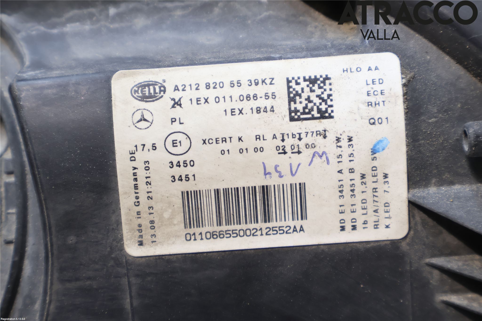 Mercedes-Benz MB E-KLASS (W212) 09-16 Frontlykt Venstre