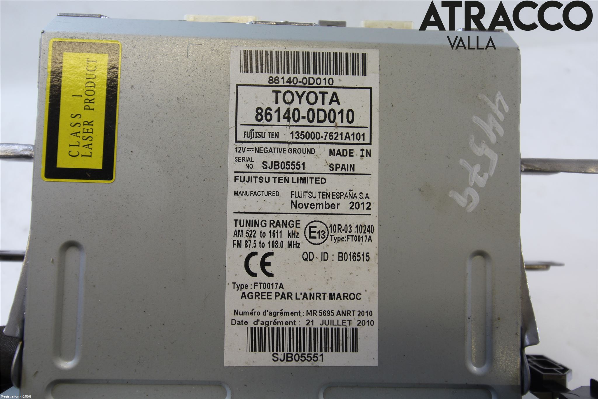 Toyota YARIS XP130 15-20 Stereo Radio Med Cd