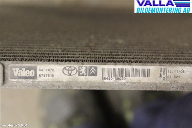 Toyota AYGO 06-14 Varme Ac Kondenser-Kjøler