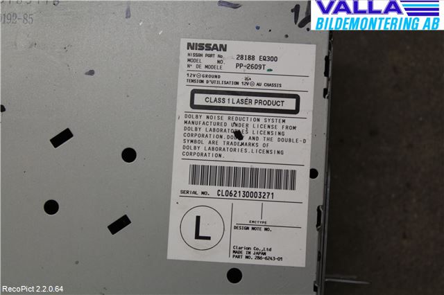 Nissan X-TRAIL     01-07 Stereo Radio Med Cd