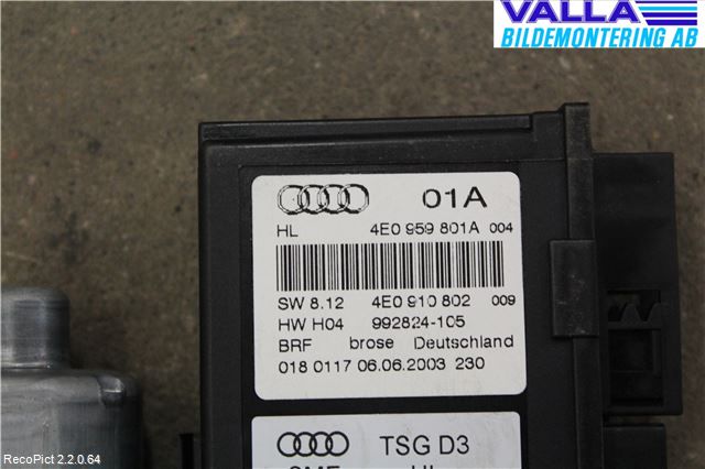 Audi A8/S8 4E  02-09 Vindusheismotor