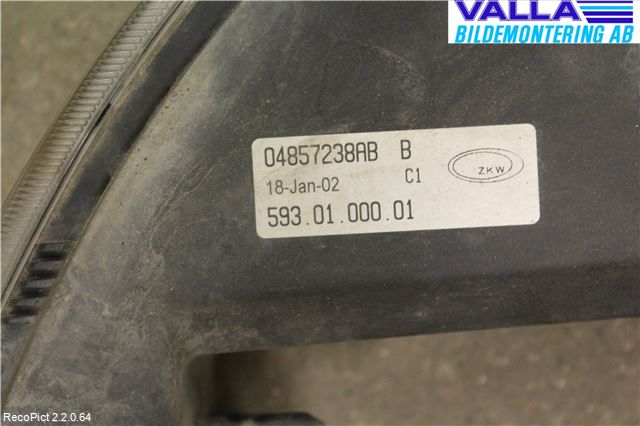 Chrysler CHR VOYAGER     01-04 Frontlykt-Kurve-Tåkelys