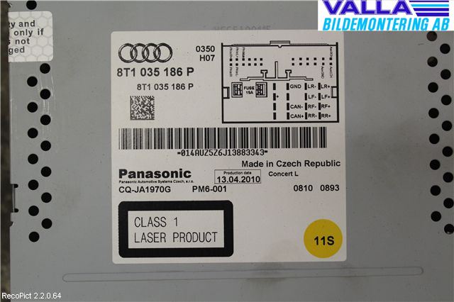 Audi A5 07-16 Stereo Radio Med Cd