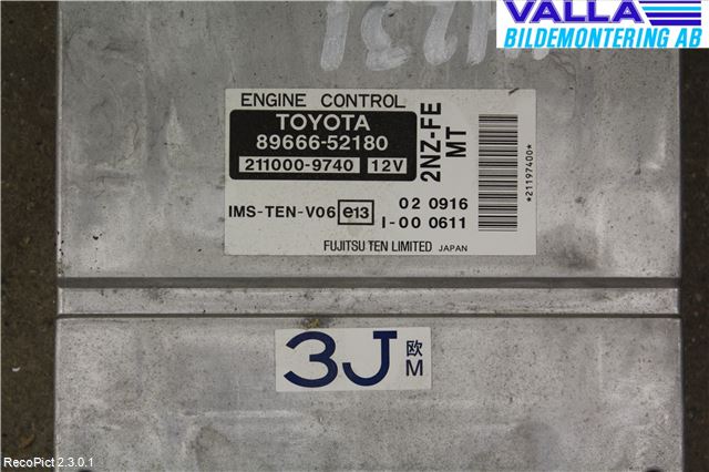 Toyota YARIS VERSO P1 00-05 Styreenhet Innsprøytning