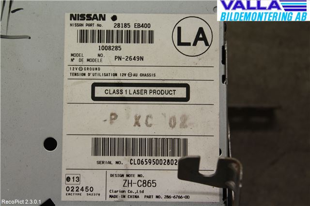 Nissan NAVARA 05-16 Stereo Radio Med Cd