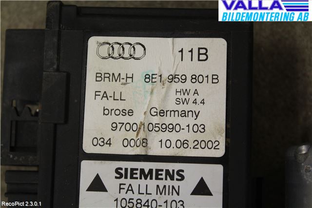 Audi A4/S4 01-05 Vindusheismotor